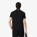 Lacoste Çizgi Detayı L.12.12 Erkek Siyah Regular Fit Polo T-Shirt