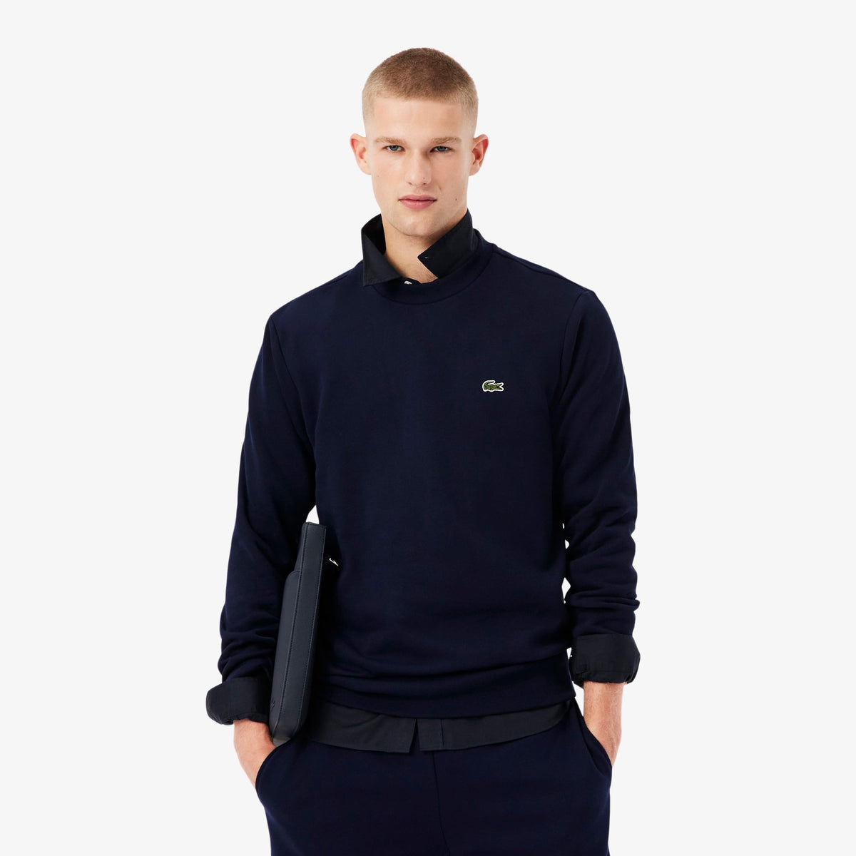 Lacoste Erkek Classic Fit Bisiklet Yaka Organik Pamuk Lacivert Sweatshirt