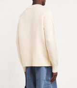 Ami Logo Beyaz Düğmeli Sweatshirt