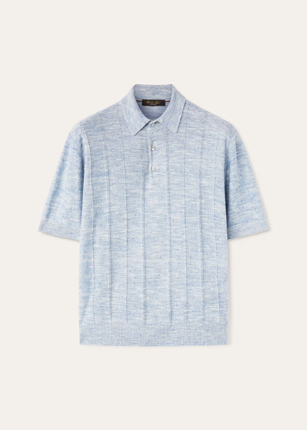 Loro Piana Yün Polo Buz Mavisi T-Shirt