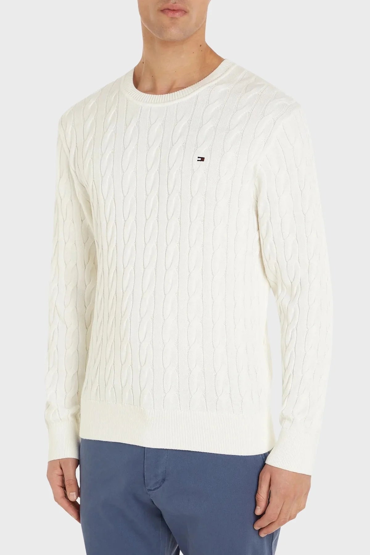 Tommy Hilfiger Erkek Classic Cable Crew Kazak
