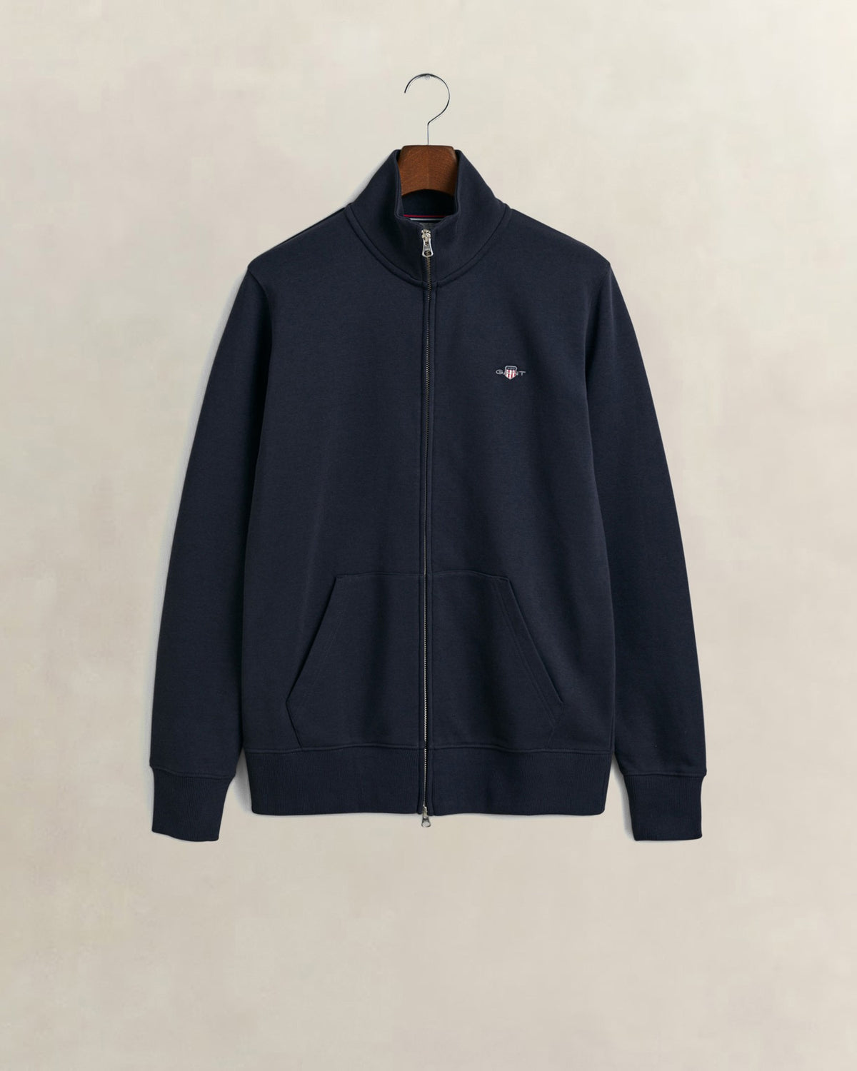 GANT Erkek Lacivert Fermuarlı Logolu Sweatshirt