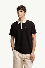 Moncler Siyah Pamuklu Pike Polo T-Shirt