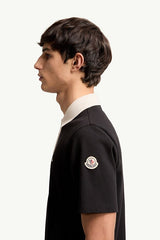 Moncler Siyah Pamuklu Pike Polo T-Shirt