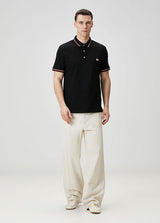 Valentino Regular Fit Polo Yaka Siyah T-Shirt