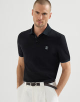Brunello Cucinelli Logolu Pamuklu Pike Polo Siyah T-Shirt