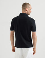 Brunello Cucinelli Logolu Pamuklu Pike Polo Siyah T-Shirt