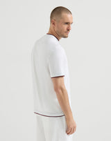 Brunello Cucinelli Beyaz Katmanlı Logo Pamuk T-Shirt