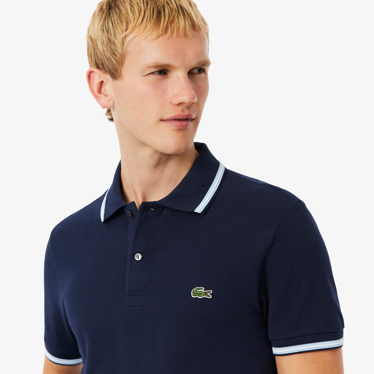 Lacoste Çizgi Detayı L.12.12 Erkek Lacivert Regular Fit Polo T-Shirt