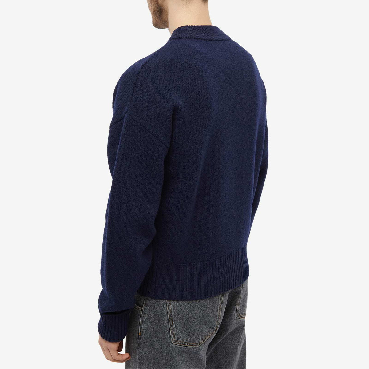 Ami Logo Lacivert Düğmeli Sweatshirt