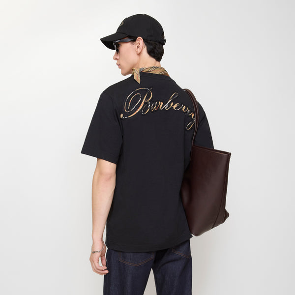 Burberry Desenli Siyah T-Shirt