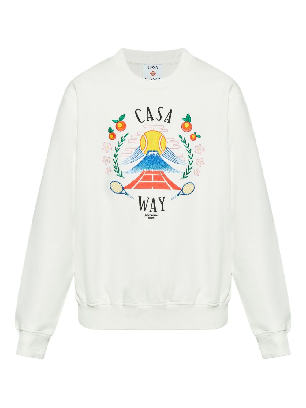 Casablanca İşlemeli Beyaz Sweatshirt