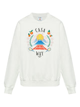 Casablanca İşlemeli Beyaz Sweatshirt