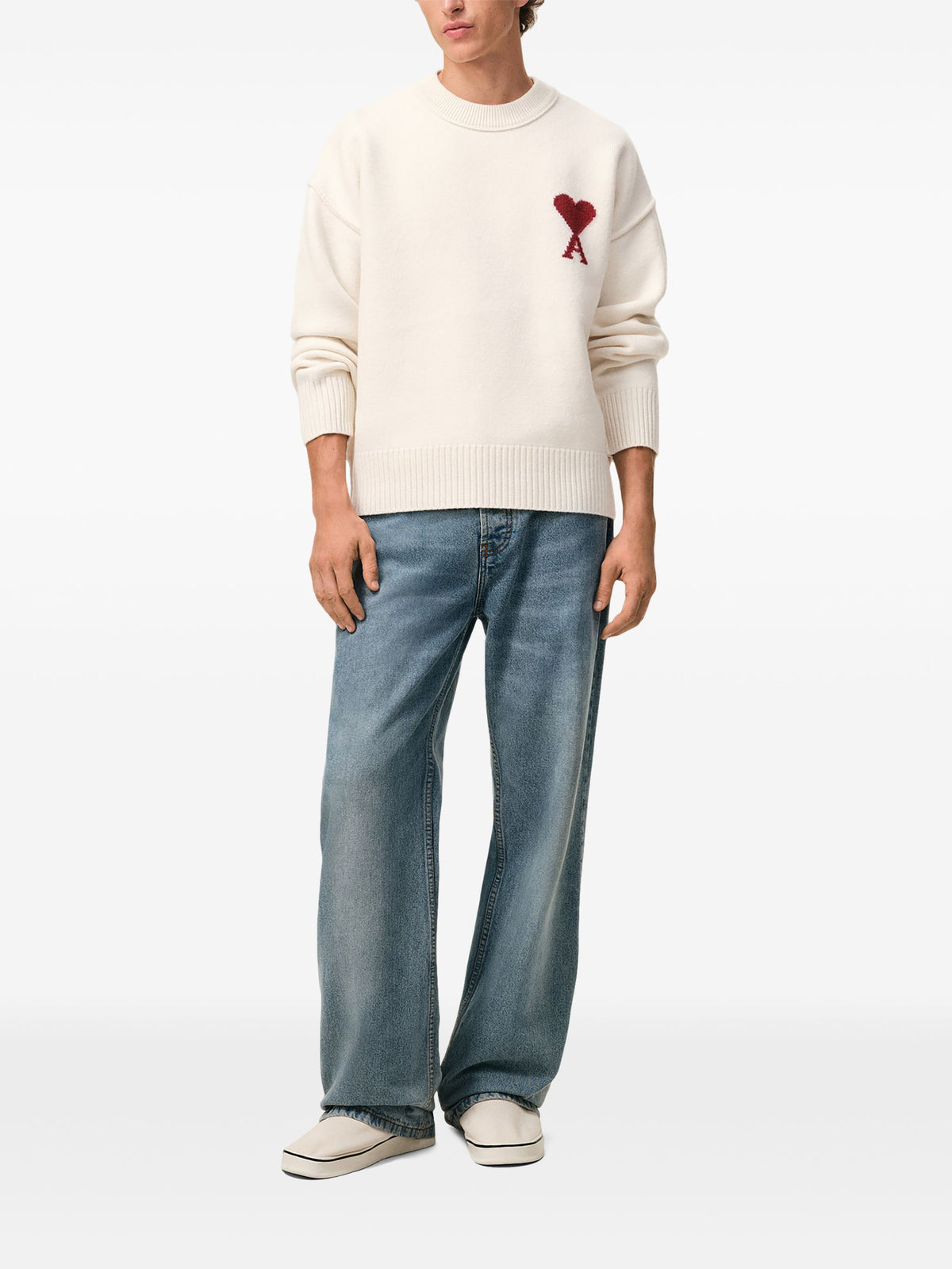 Ami Logo Beyaz Sweatshirt
