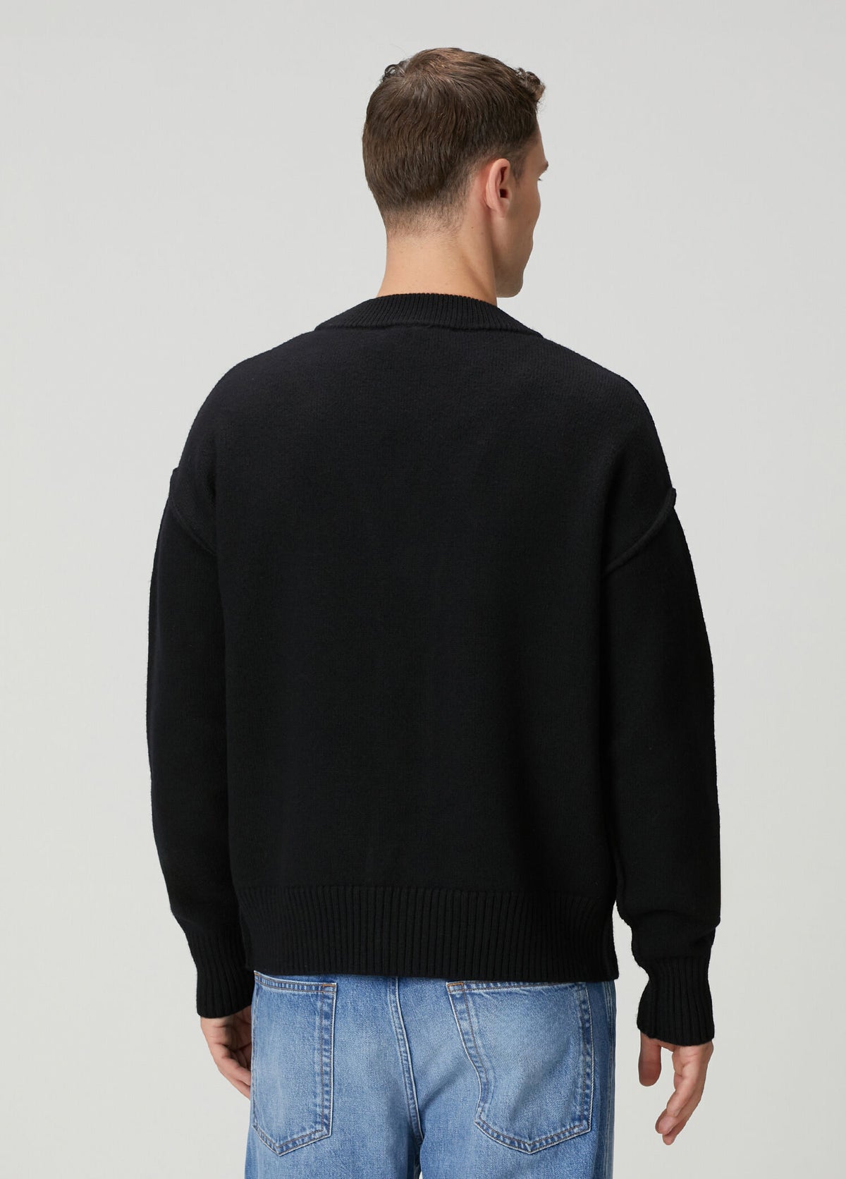 Ami Logo Siyah Düğmeli Sweatshirt
