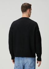 Ami Logo Siyah Düğmeli Sweatshirt