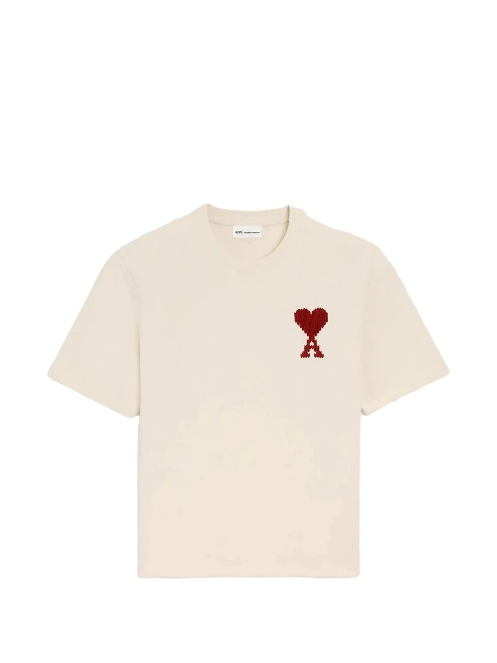 Ami Paris Pamuklu Logolu Beyaz T-Shirt
