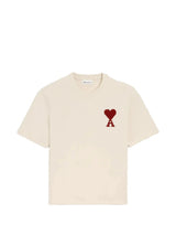 Ami Paris Pamuklu Logolu Beyaz T-Shirt