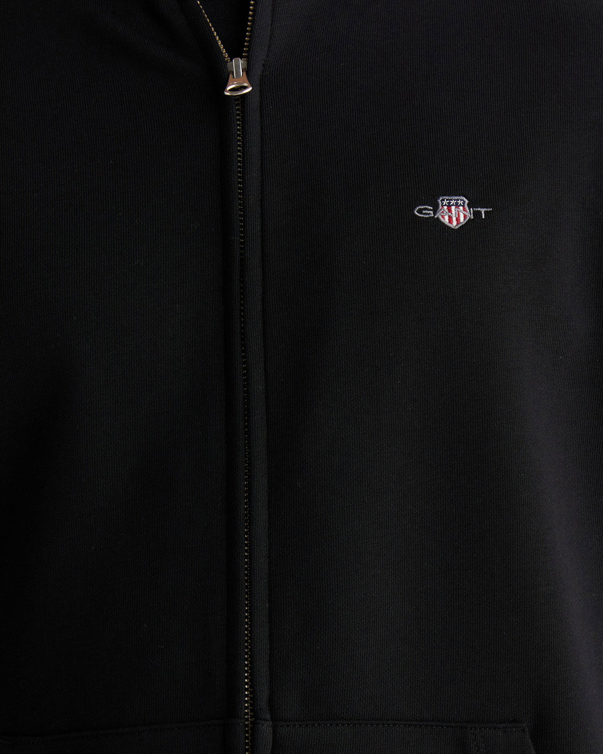 GANT Erkek Siyah Fermuarlı Logolu Sweatshirt