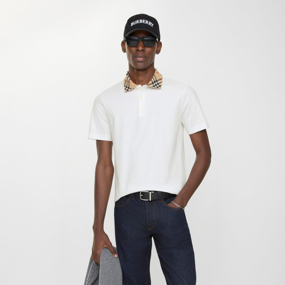 Burberry Beyaz Polo T-Shirt