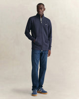GANT Erkek Lacivert Fermuarlı Logolu Sweatshirt