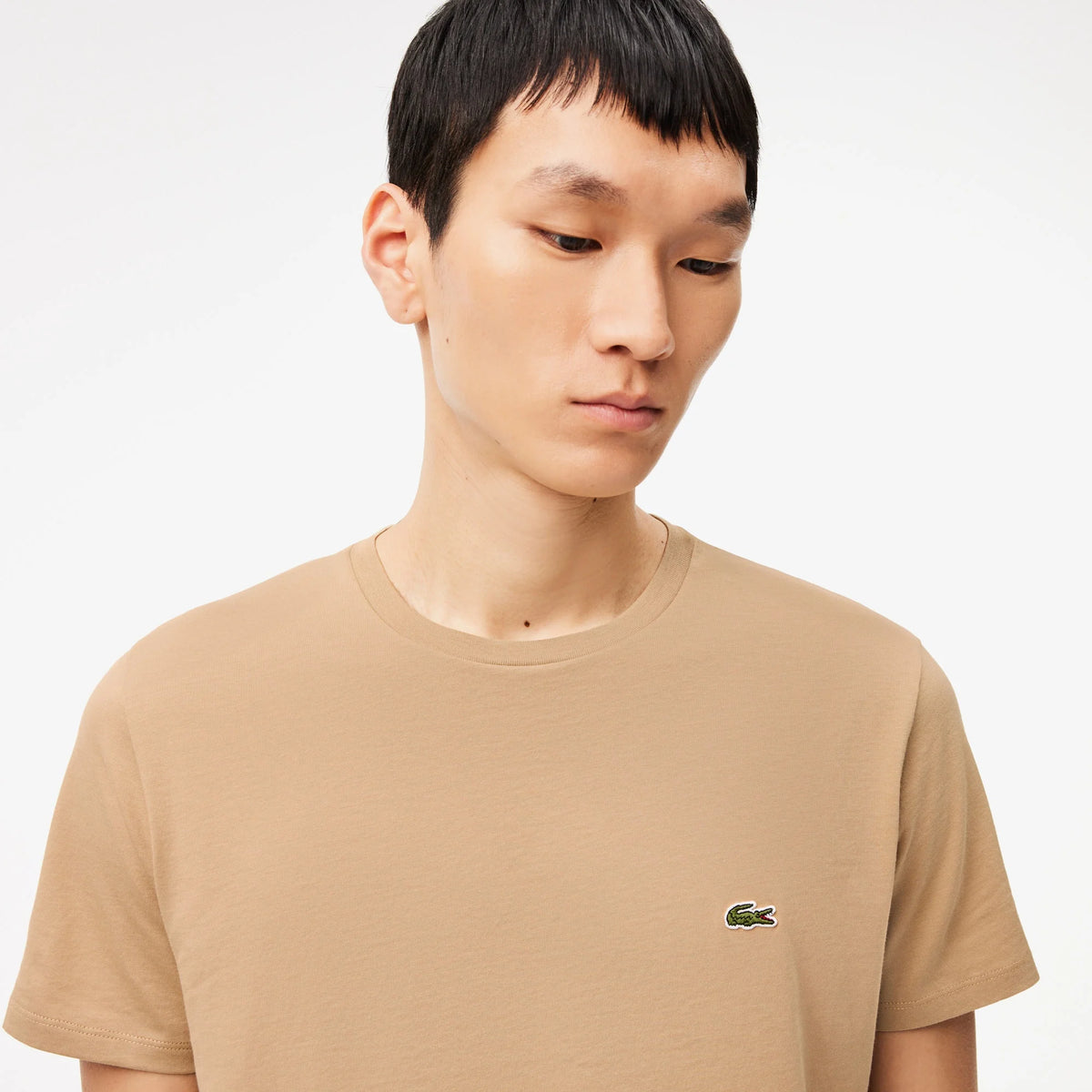 Lacoste Slim Fit Bisiklet Yaka Bej T-Shirt