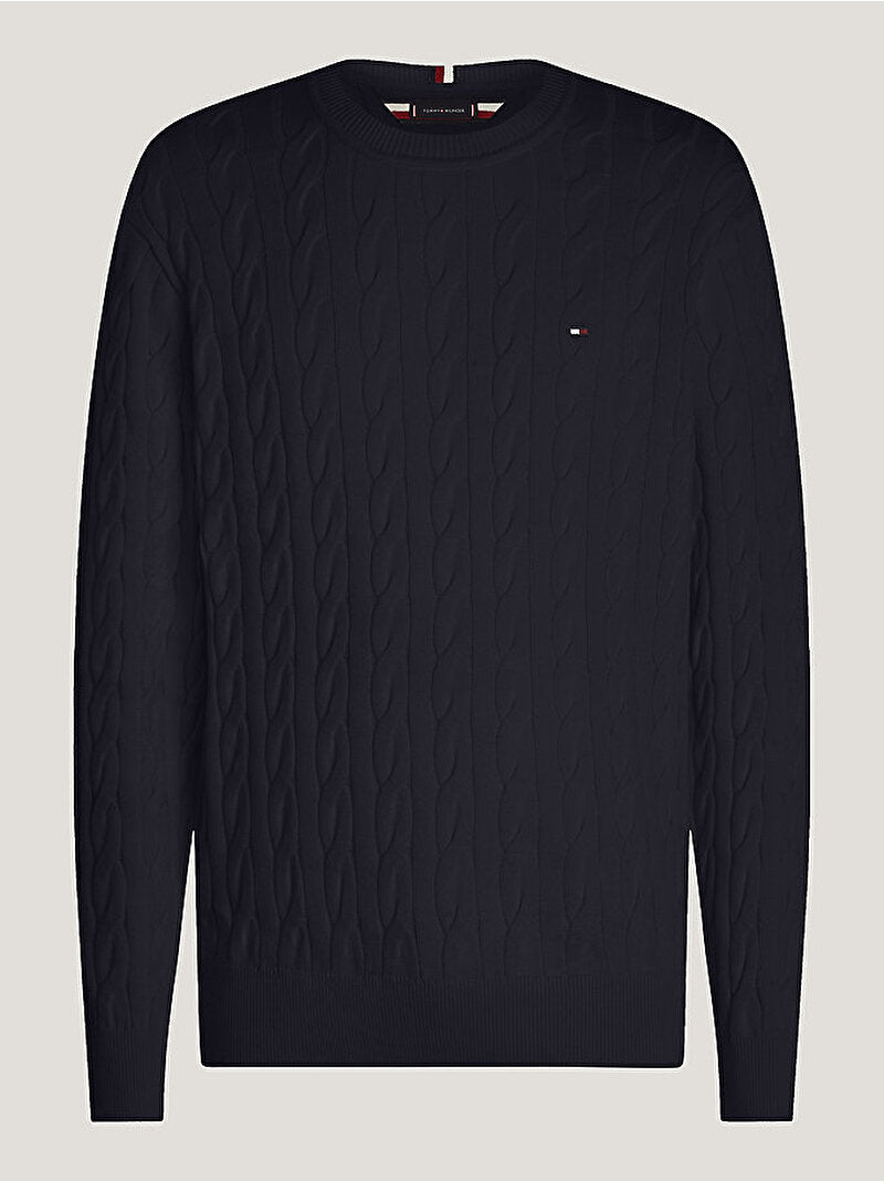 Tommy Hilfiger Erkek Classic Cable Crew Kazak
