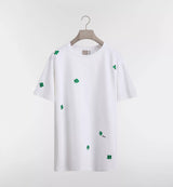 Dior Yonca Detaylı Beyaz T-Shirt