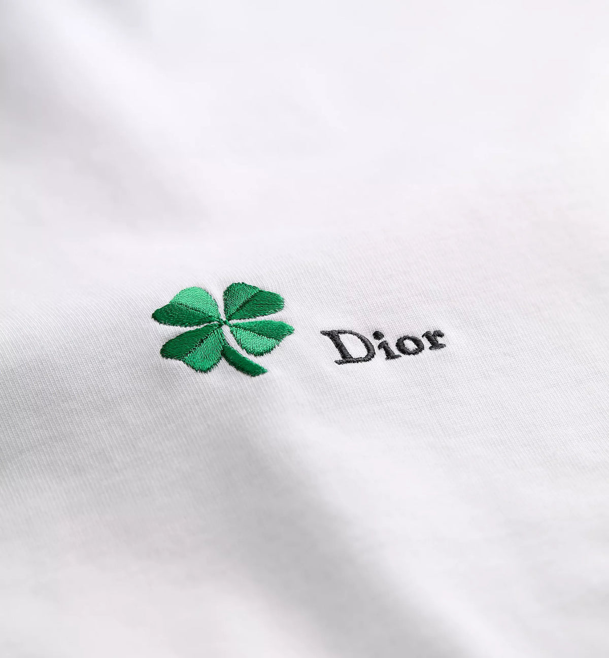 Dior Yonca Detaylı Beyaz T-Shirt