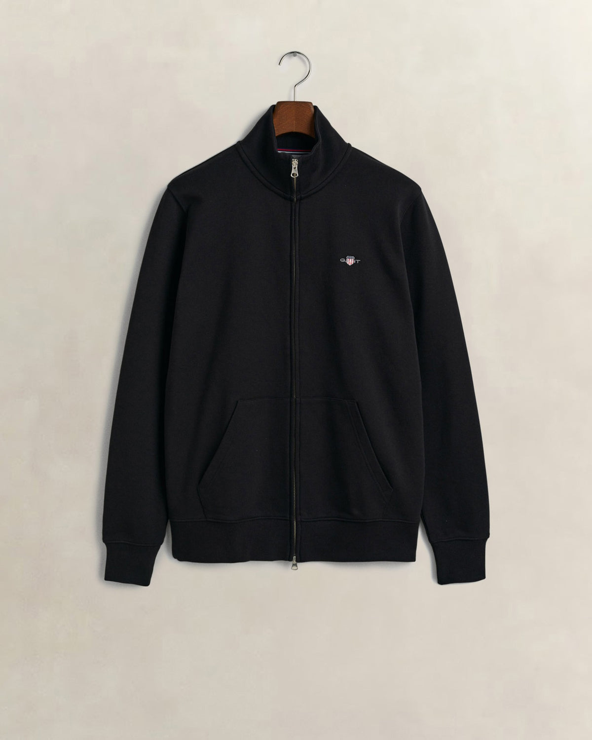 GANT Erkek Siyah Fermuarlı Logolu Sweatshirt