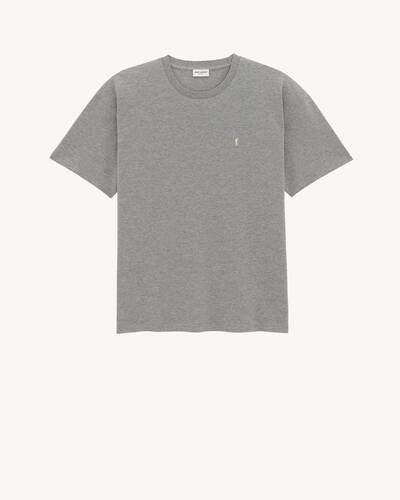 Saint Laurent Cassandre Pamuk Gri T-Shirt
