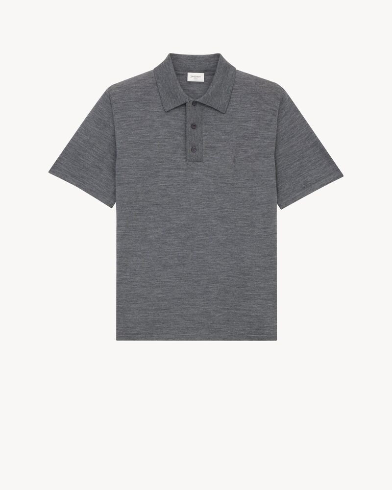 YSL Yün Polo Gri T-Shirt