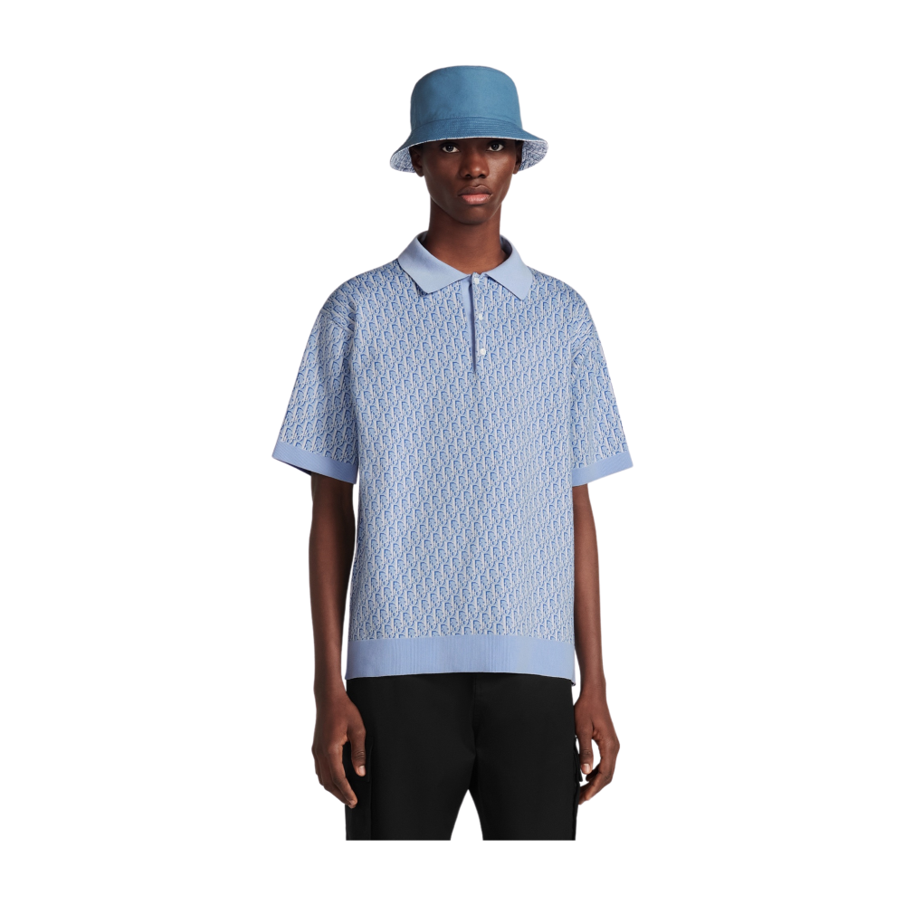 Dior Yün Polo Buz Mavisi T-Shirt