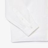Lacoste Regular Fit Düğmeli Yaka Keten Siyah Gömlek