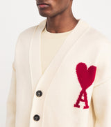 Ami Logo Beyaz Düğmeli Sweatshirt