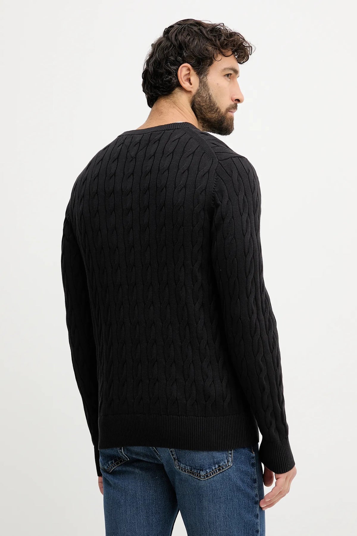 Tommy Hilfiger Erkek Classic Cable Crew Kazak