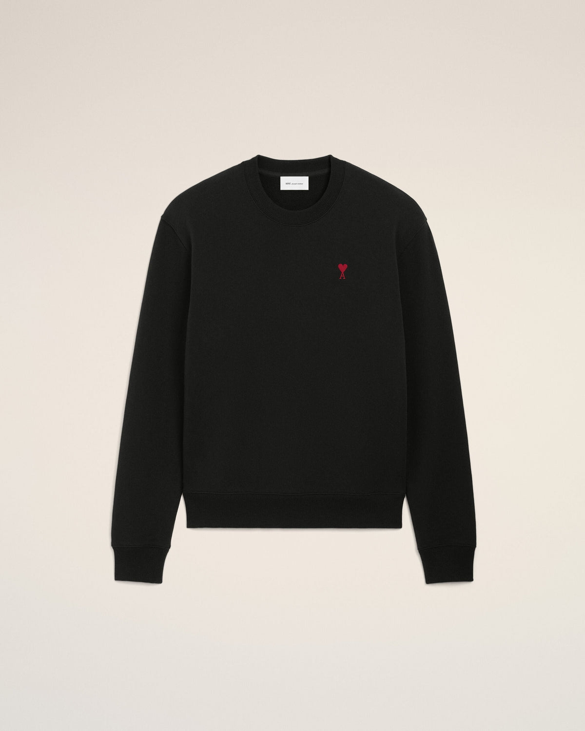 Unisex Ami de Coeur Logolu Siyah Pamuklu Sweatshirt