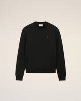 Unisex Ami de Coeur Logolu Siyah Pamuklu Sweatshirt