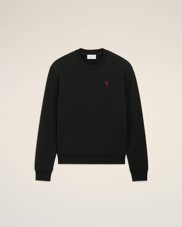 Unisex Ami de Coeur Logolu Siyah Pamuklu Sweatshirt