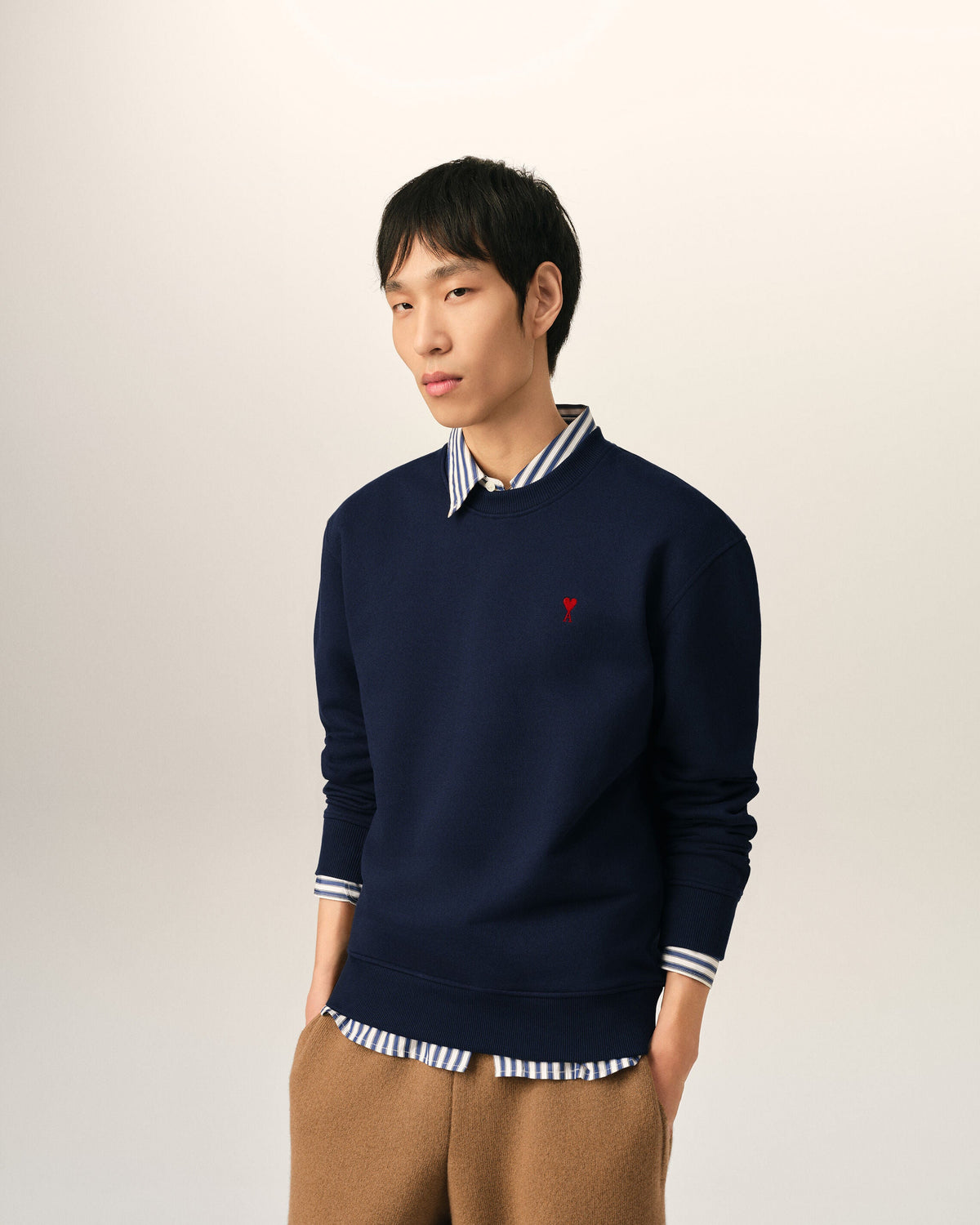 Ami de Coeur Logolu Siyah Pamuklu Sweatshirt