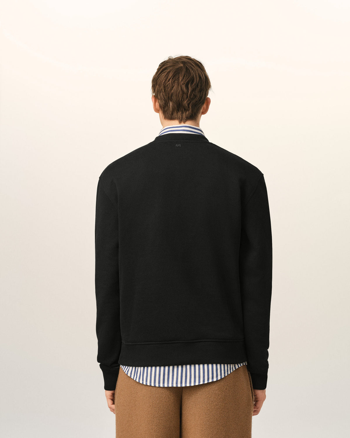 Unisex Ami de Coeur Logolu Siyah Pamuklu Sweatshirt