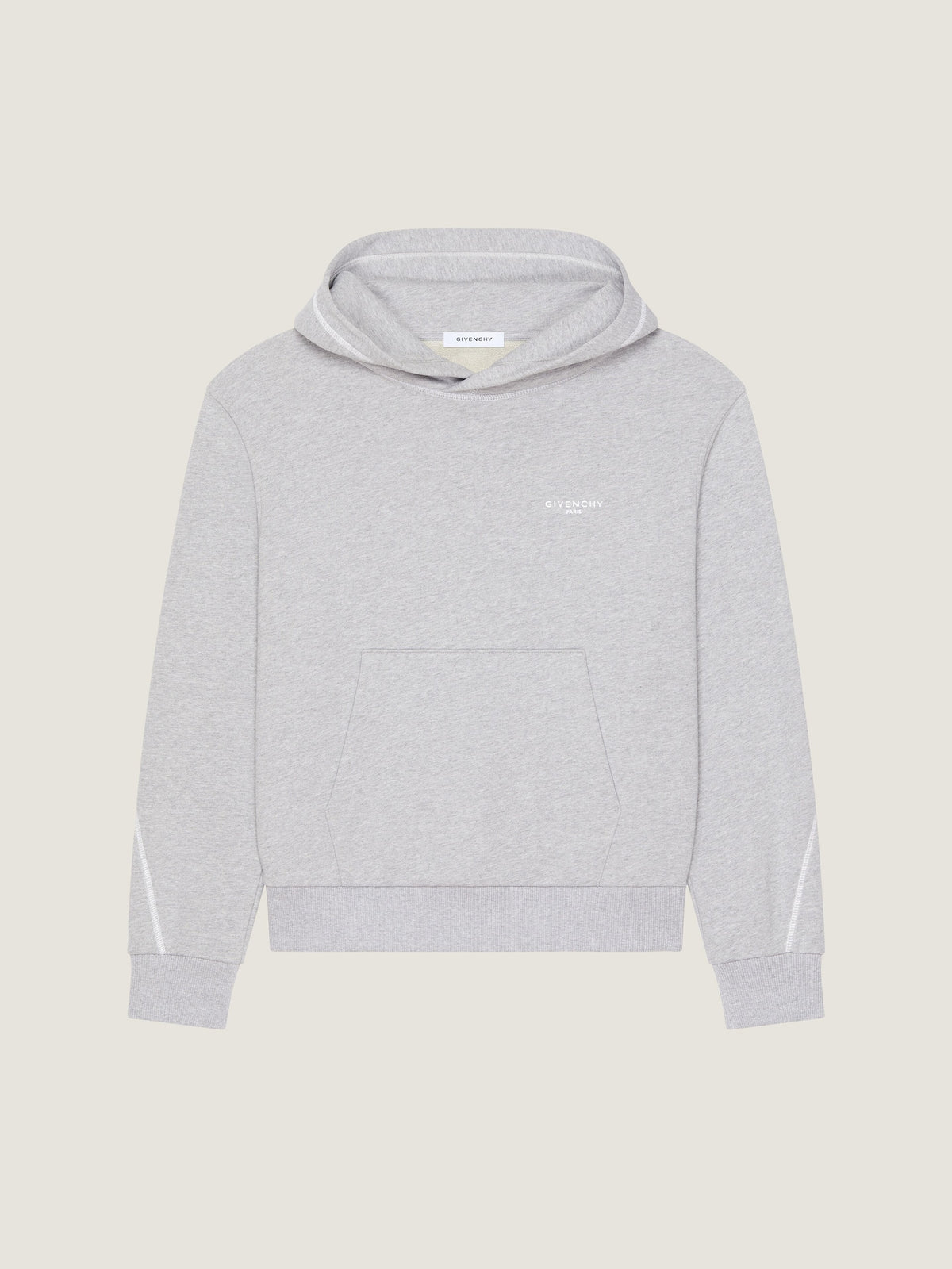 GIVENCHY Couture Seam Polar Kapüşonlu Beyaz Sweatshirt