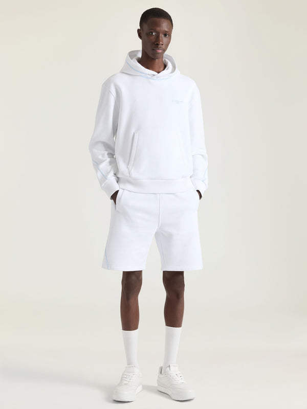 GIVENCHY Couture Seam Polar Kapüşonlu Beyaz Sweatshirt