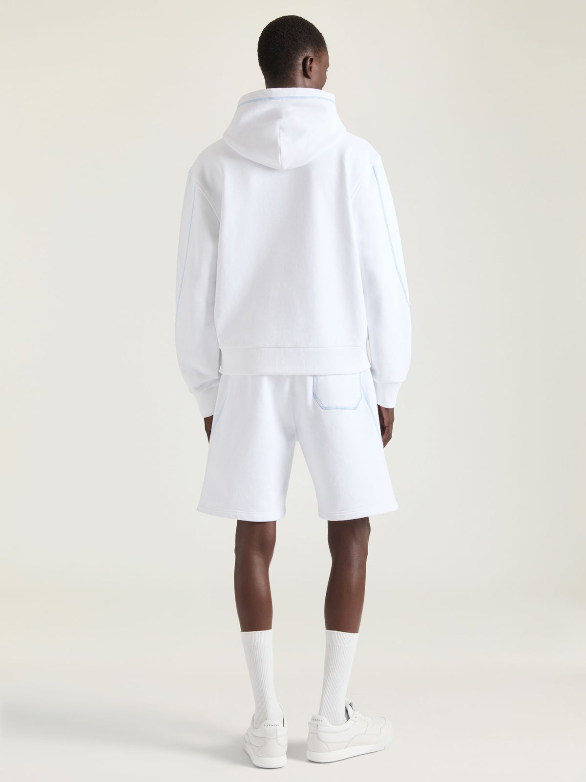 GIVENCHY Couture Seam Polar Kapüşonlu Beyaz Sweatshirt