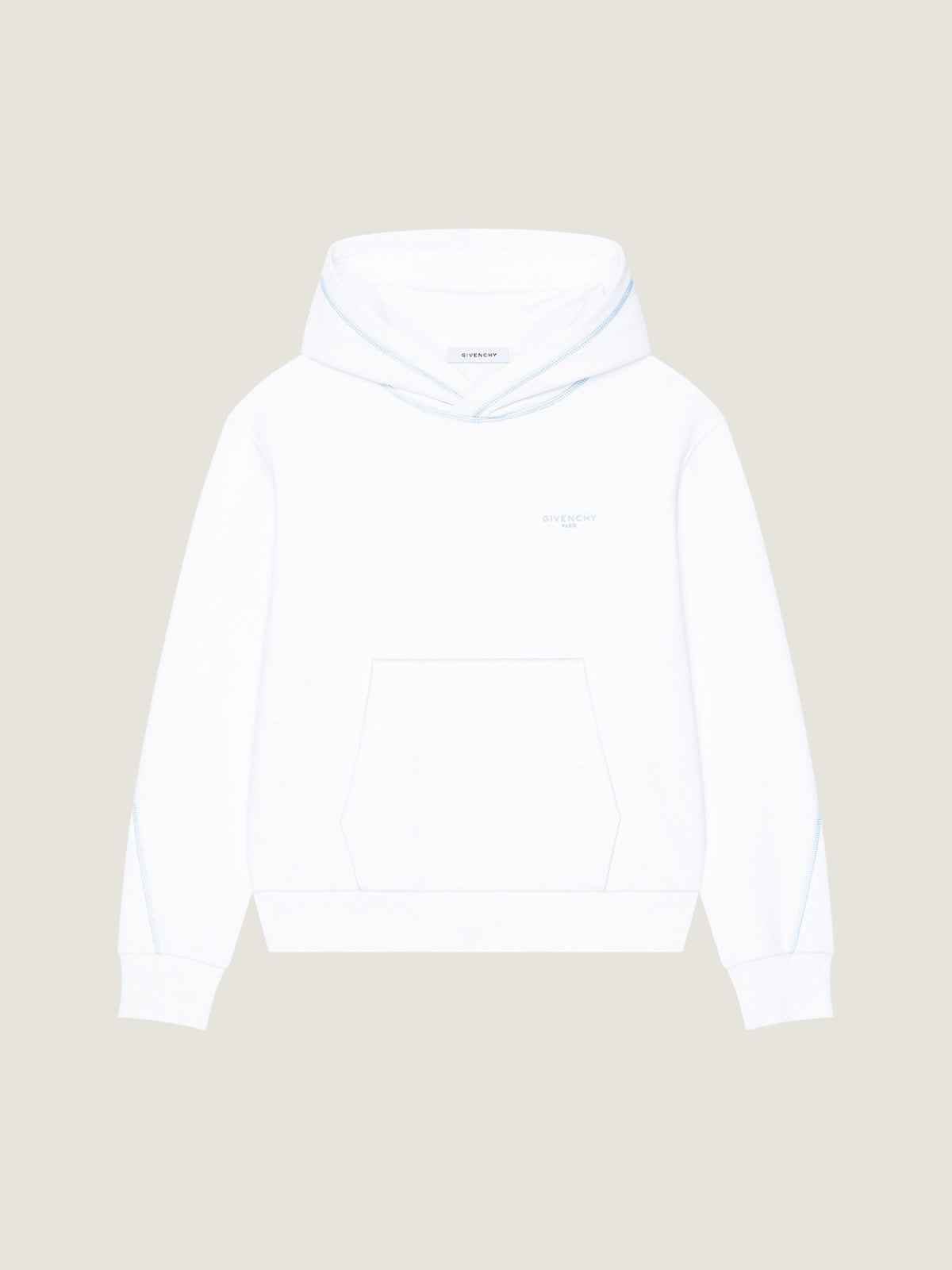 GIVENCHY Couture Seam Polar Kapüşonlu Beyaz Sweatshirt