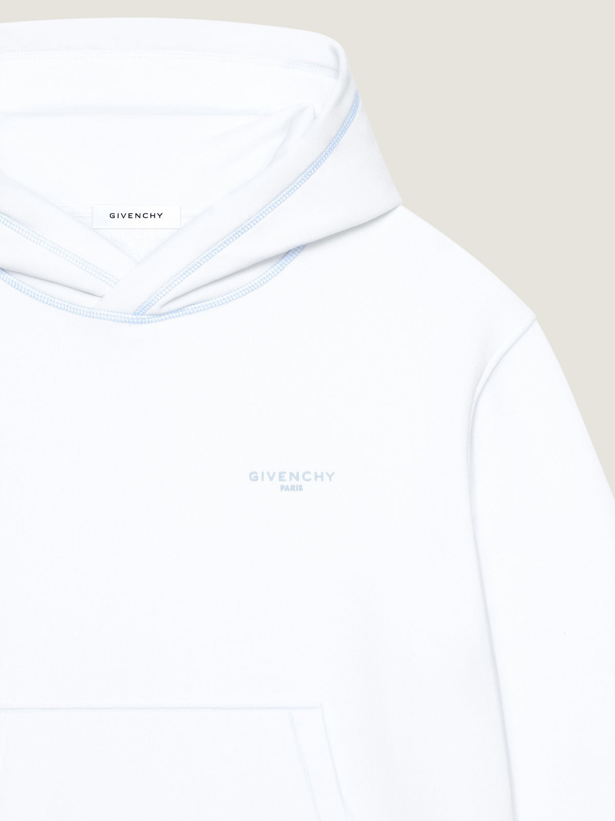 GIVENCHY Couture Seam Polar Kapüşonlu Beyaz Sweatshirt