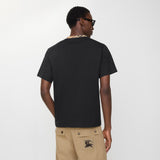 Burberry Ekose Kenarlı Pamuklu Siyah T-Shirt