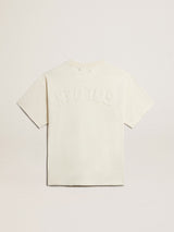 Golden Goose Eskitme Logo Detaylı Bej T-Shirt