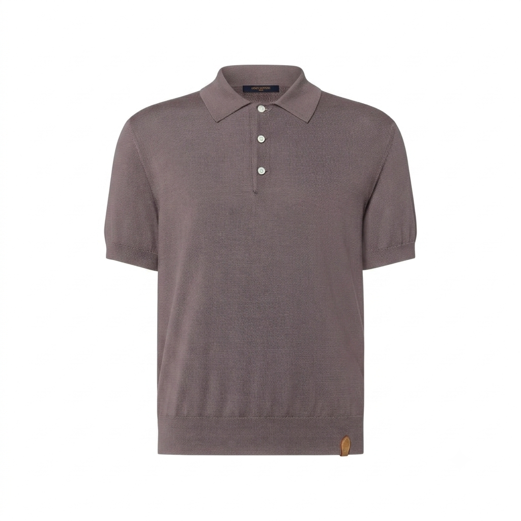 Louis Vuitton Superfine Yün Polo Açık Kahverengi T-Shirt