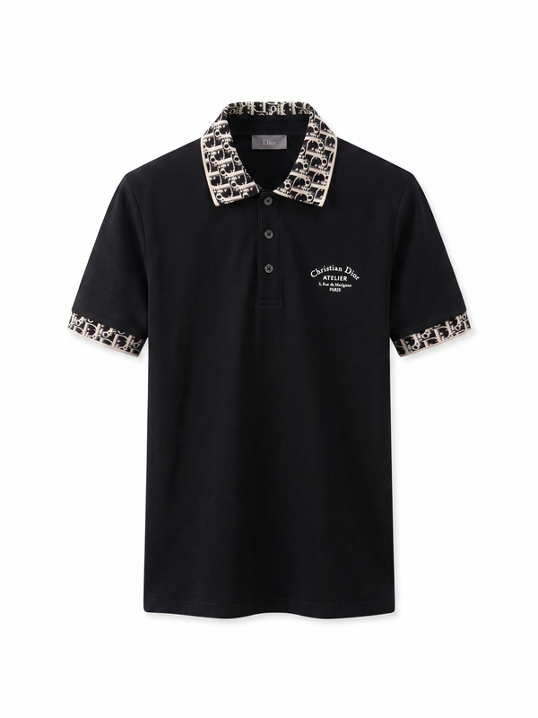 Dior Pamuk Polo Siyah T-Shirt